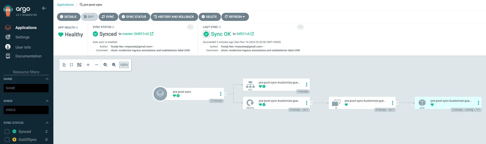 ArgoCD Application Sync Result