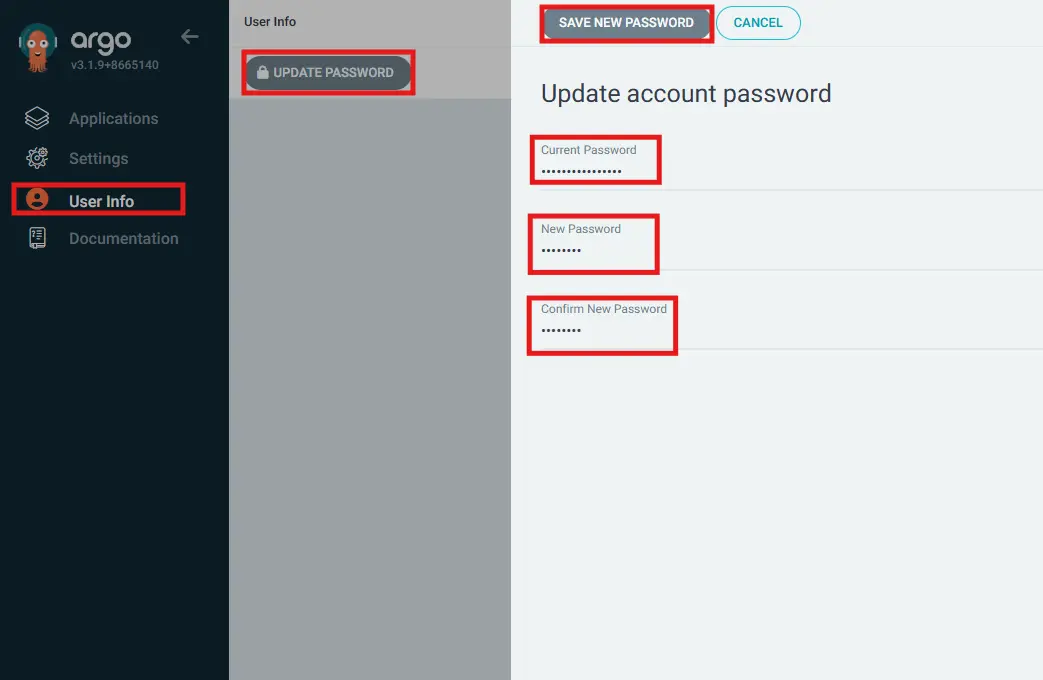 Argo CD Change Password
