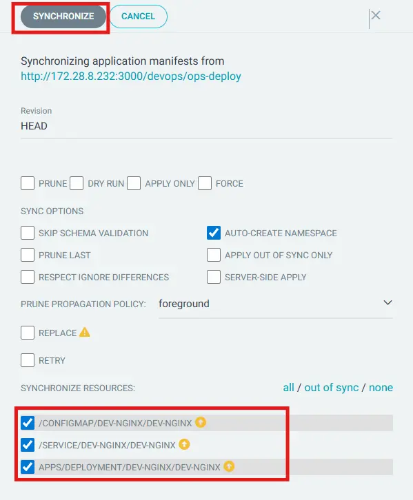Argo CD Nginx Application Sync