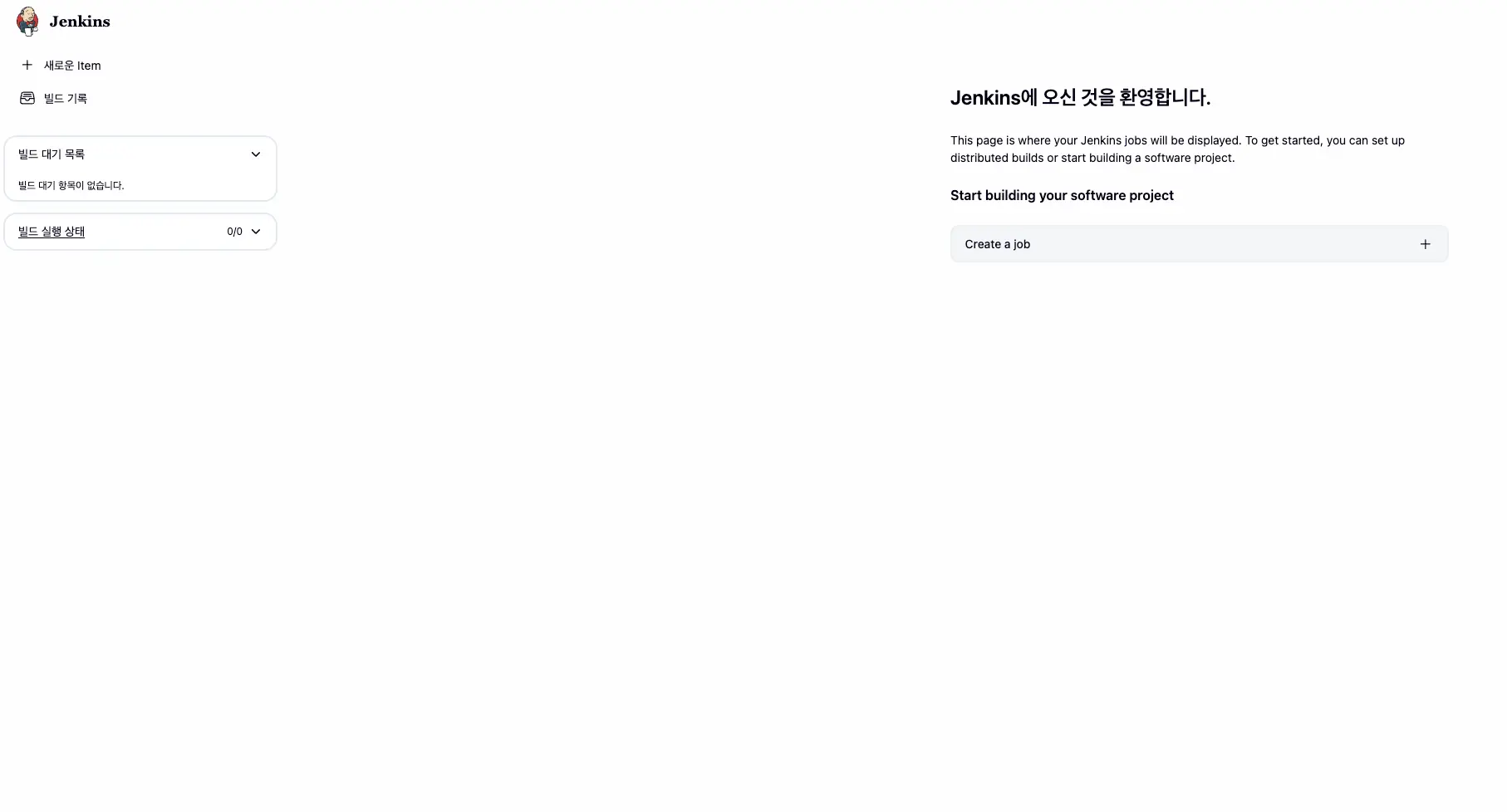 Jenkins Instance Main Page