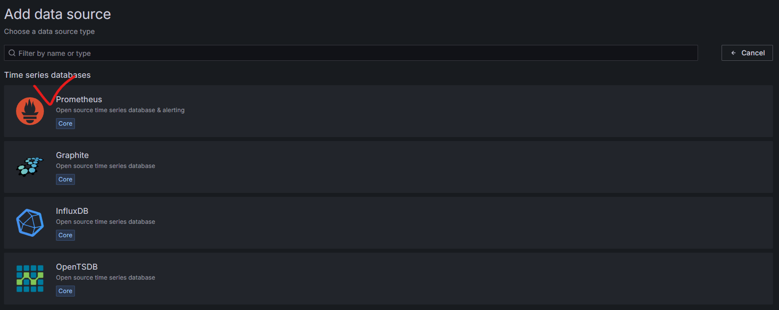 Add Data Source Prometheus