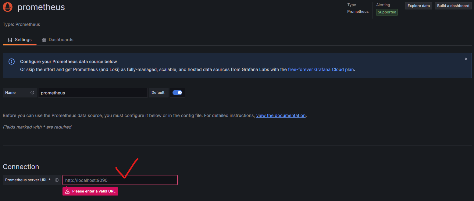 Input Prometheus Server URL