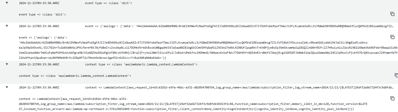Subscription Filter Data Format